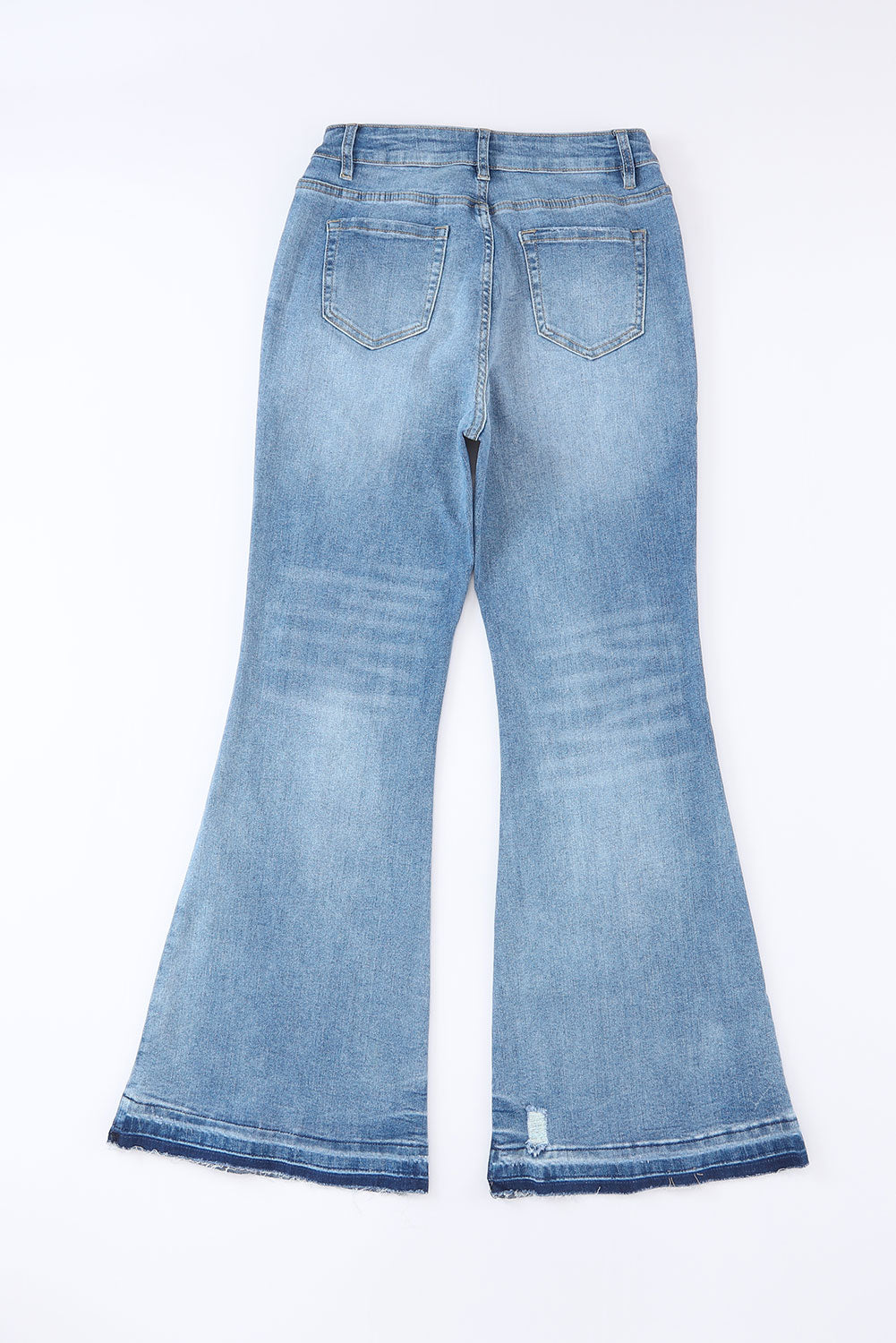 Blue Light Wash High Waisted Bell Bottom Jeans - Bellisima Clothing Collective