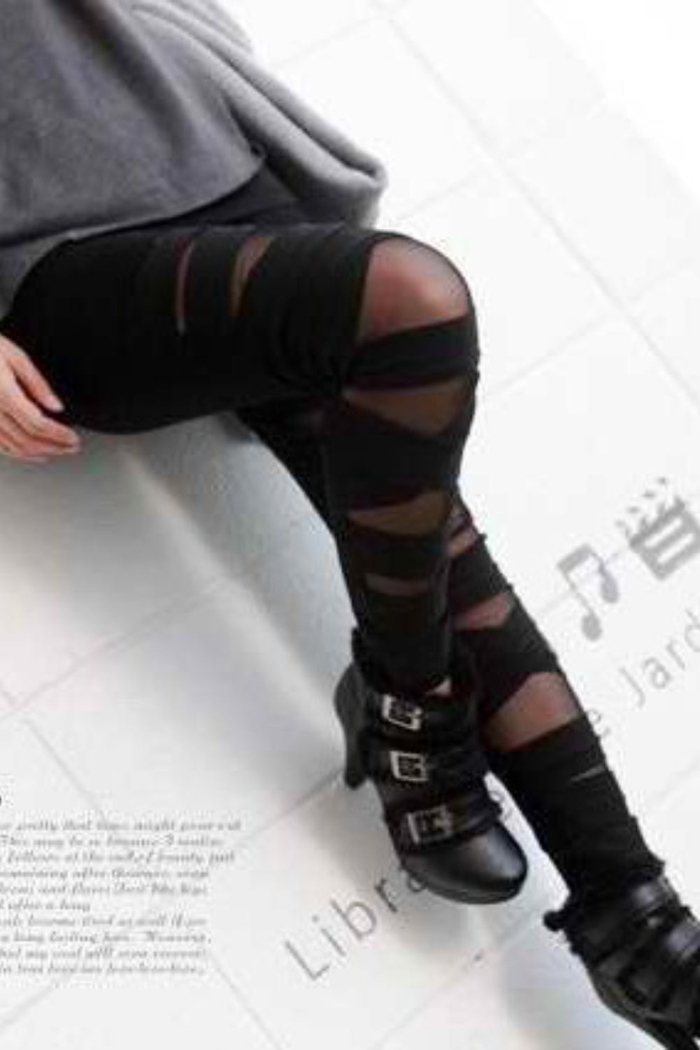 Black Sexy Sheer Patchwork Leggings - Bellisima Clothing Collective