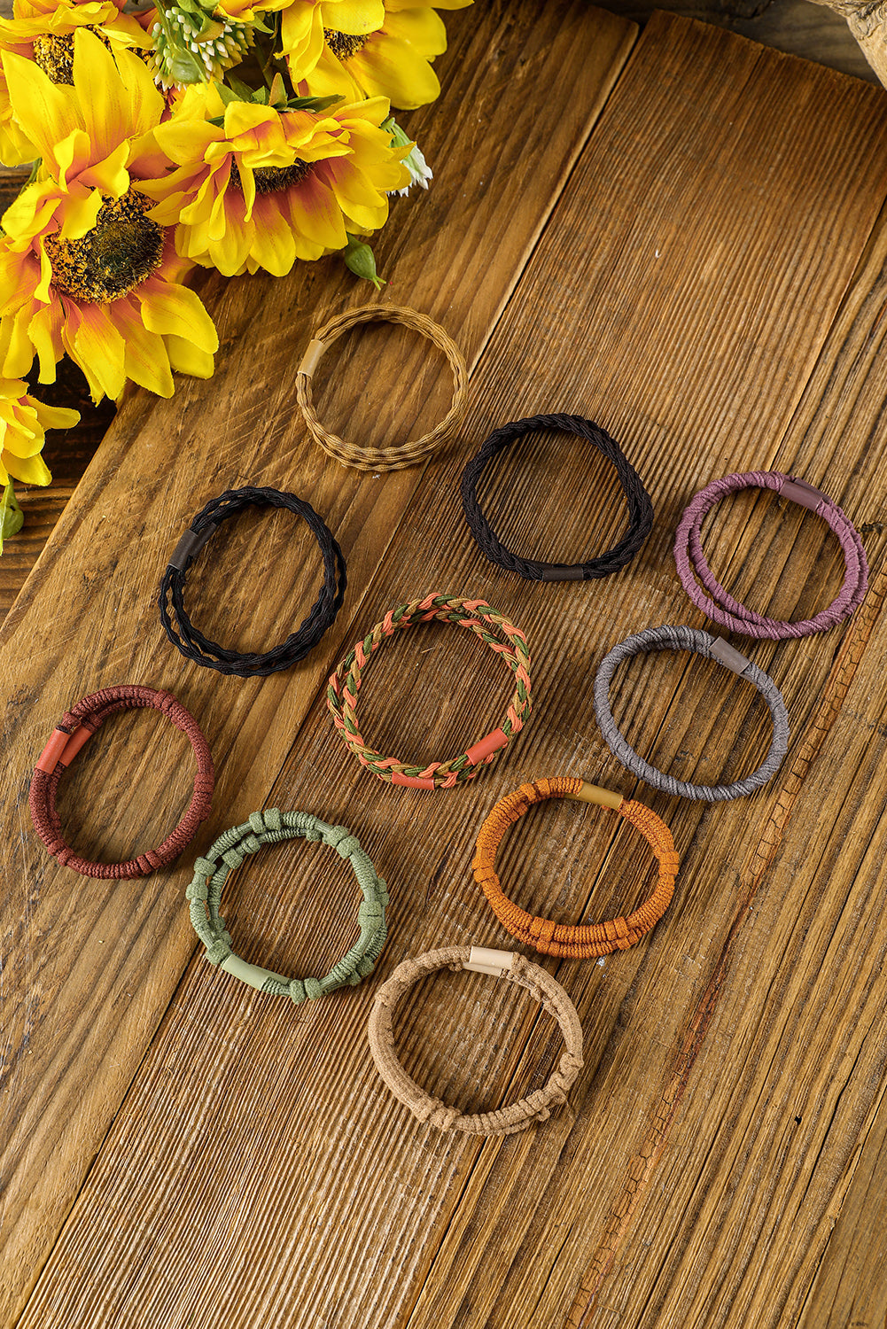 Multicolour 20pcs Boho Knotted Hair Ties - Bellisima Clothing Collective