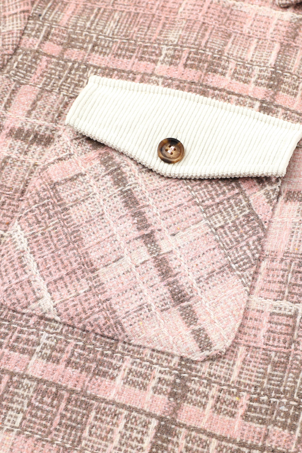 Pink Plus Size Plaid Fringe Hem Midi Coat - Bellisima Clothing Collective