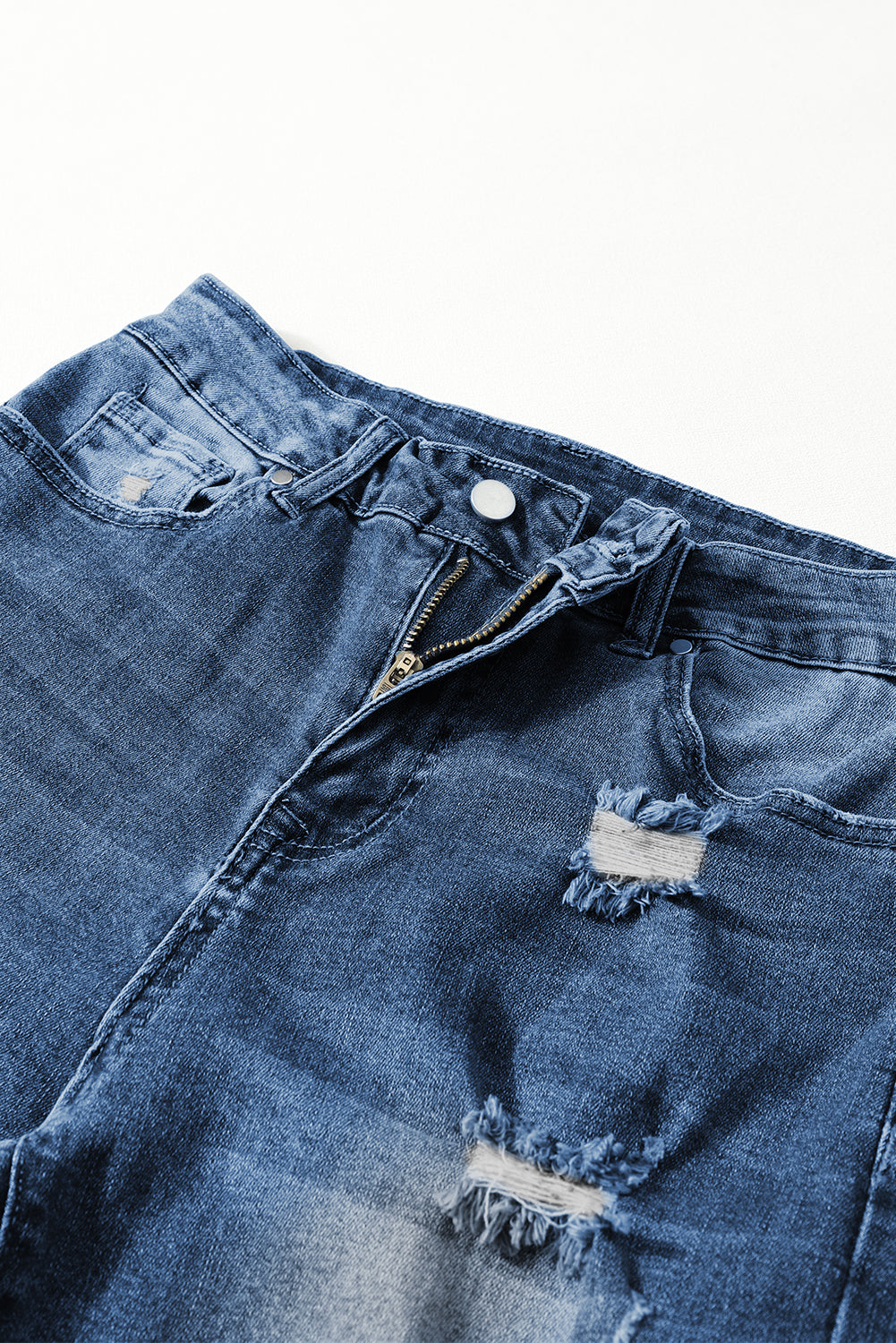 Blue Vintage Distressed Boyfriend Ripped Jeans - Bellisima Clothing Collective