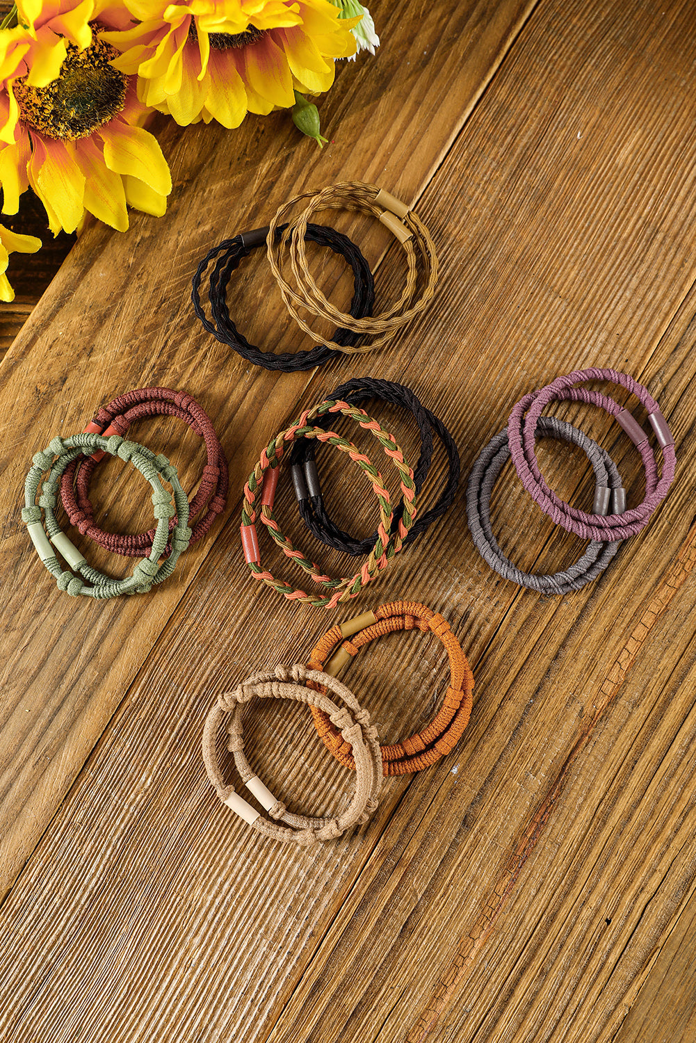 Multicolour 20pcs Boho Knotted Hair Ties - Bellisima Clothing Collective