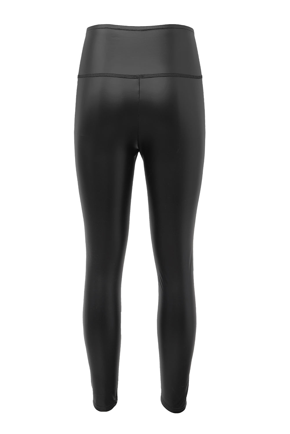 Black Faux Leather Casual High Waisted Leggings - Bellisima Clothing Collective