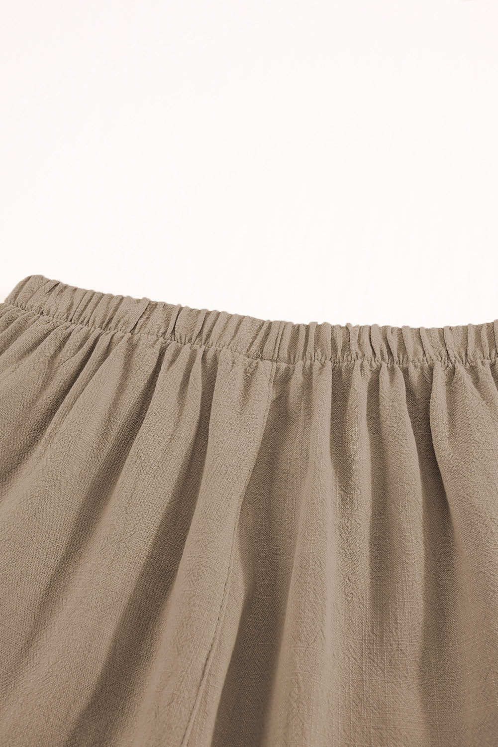 Khaki Casual Pocketed Ruffle High Waist Shorts - Bellisima Clothing Collective