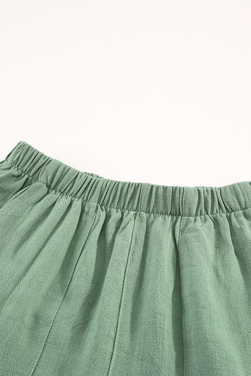 Khaki Casual Pocketed Ruffle High Waist Shorts - Bellisima Clothing Collective