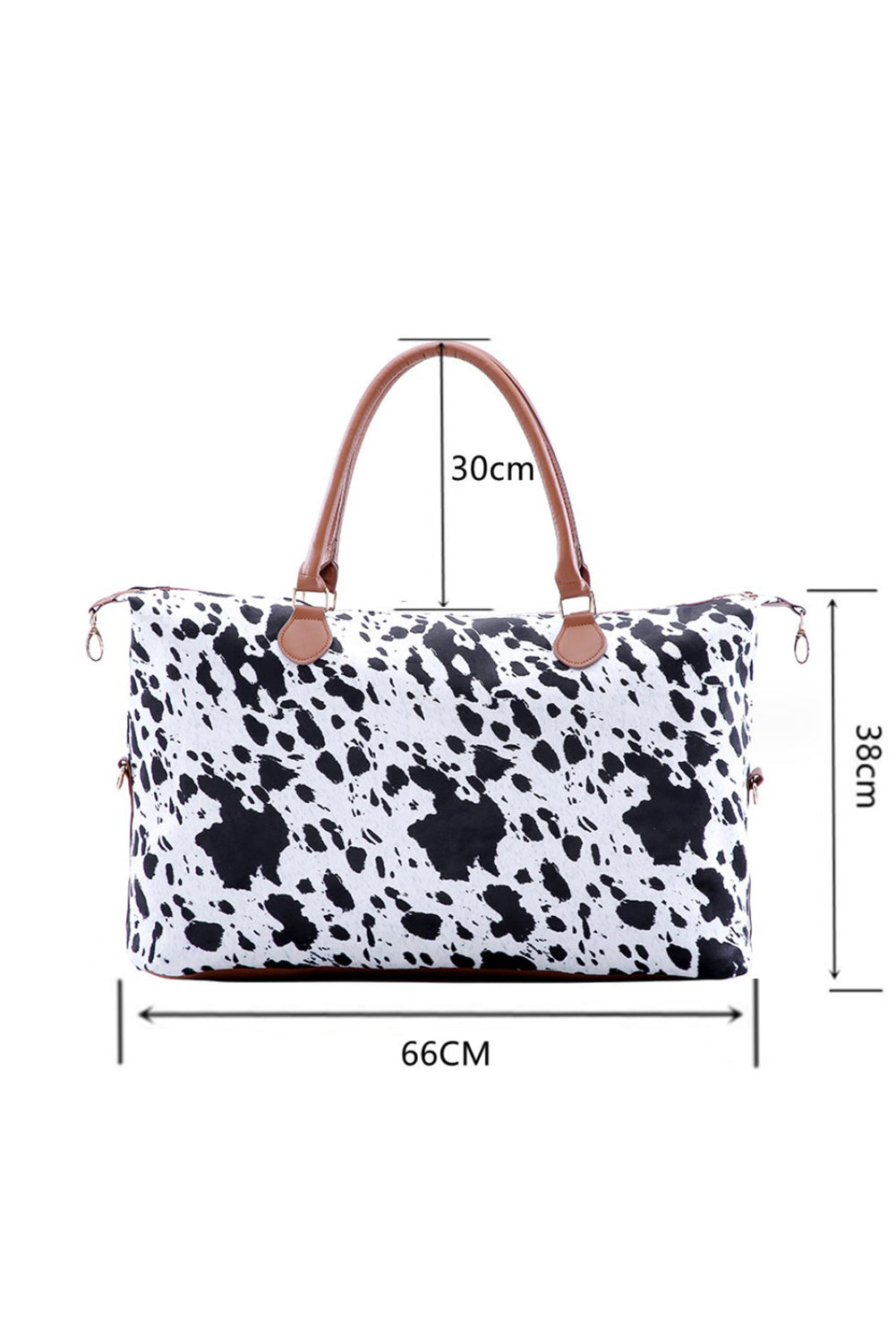 White Animal Spots Printed Leather Tote Bag - Bellisima Clothing Collective