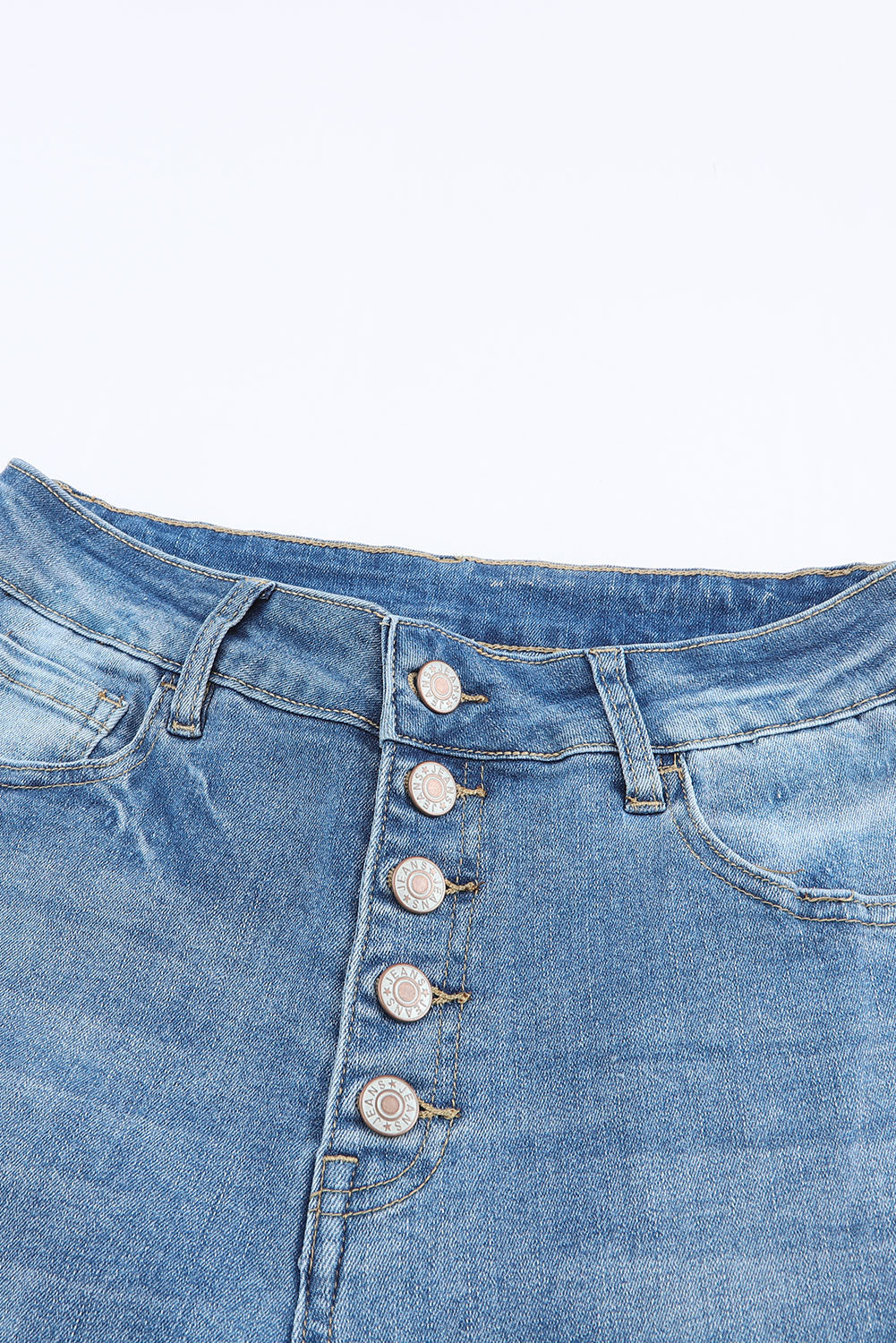 Blue Light Wash High Waisted Bell Bottom Jeans - Bellisima Clothing Collective