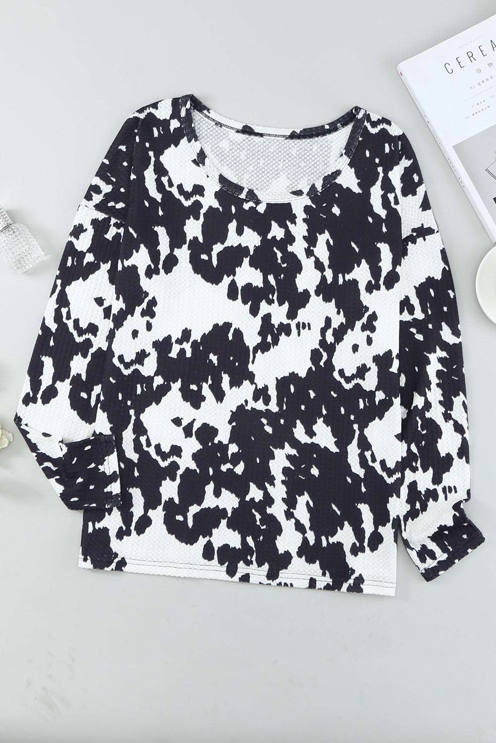 Animal Print U Neck Long Sleeve Shirt for Women - Bellisima Clothing Collective