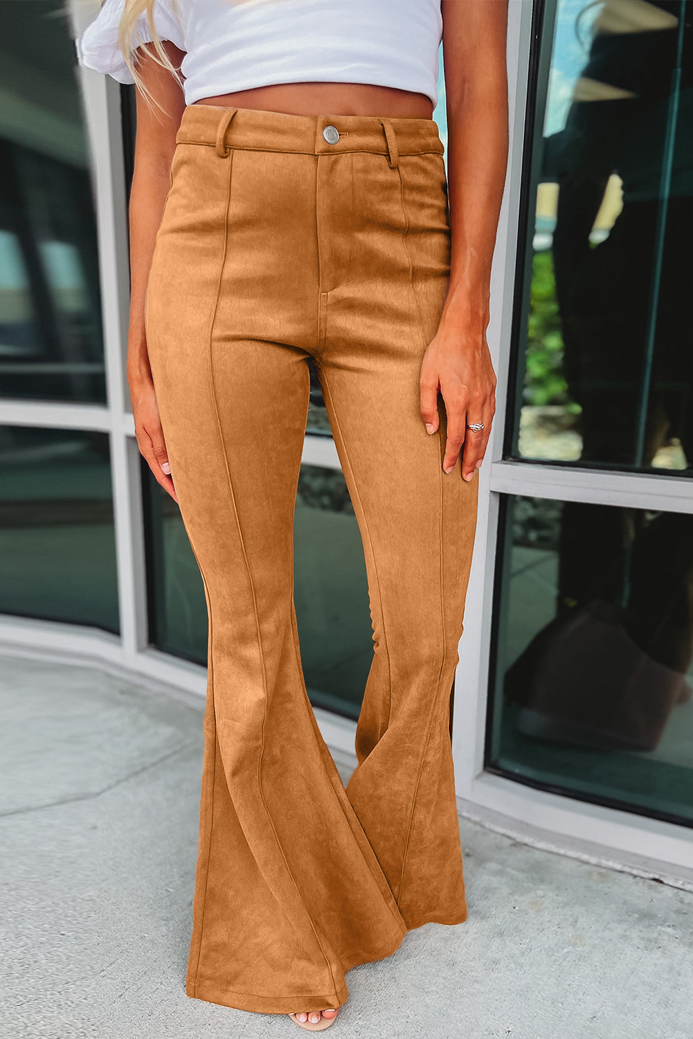 Flare Suede Pants - Bellisima Clothing Collective