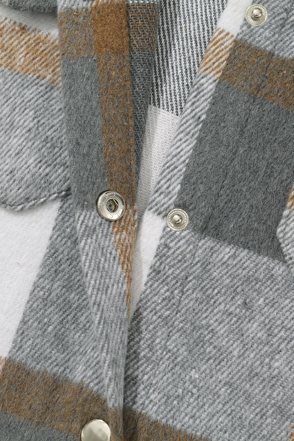 Grey Plaid Fringed Hem Shacket - Bellisima Clothing Collective