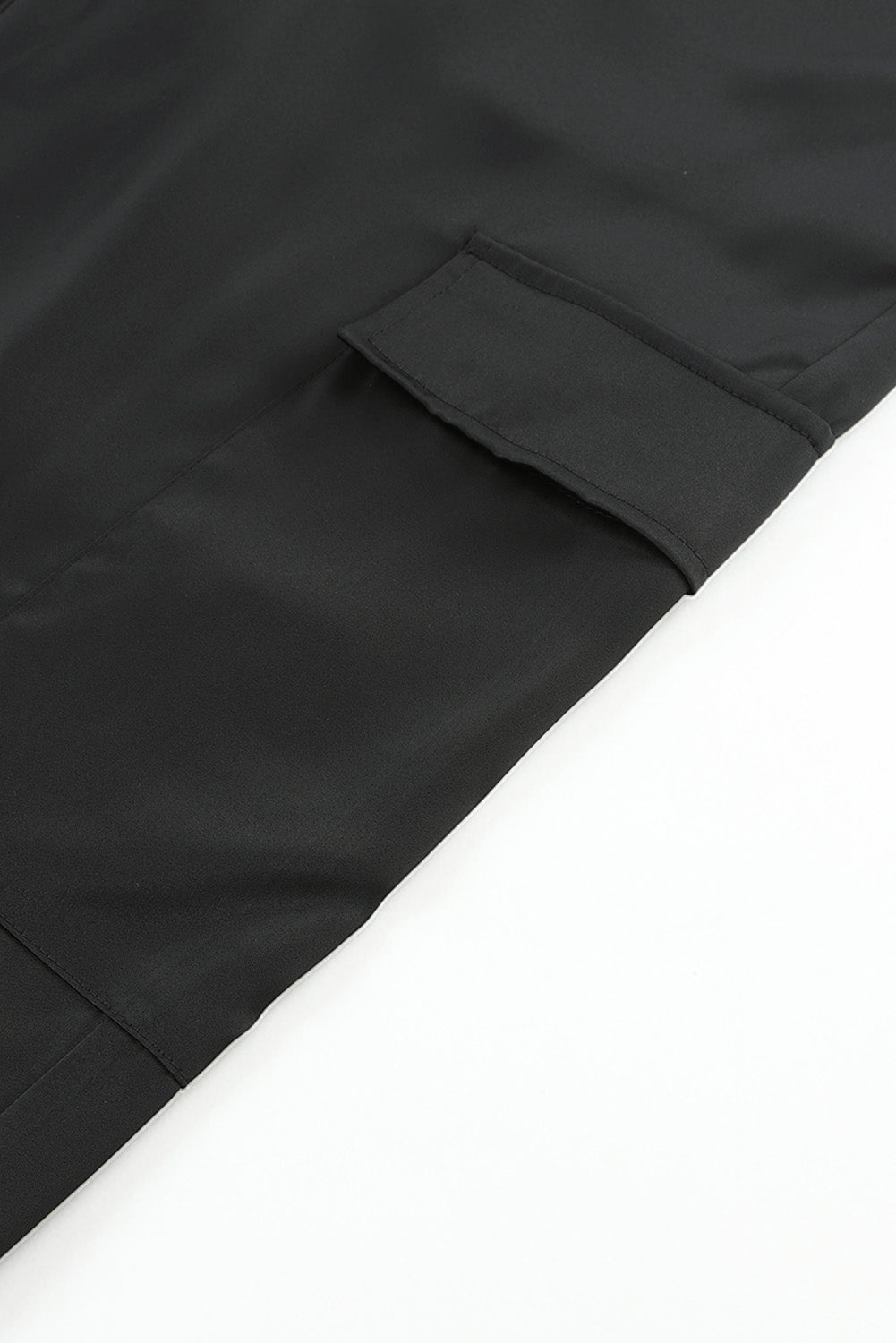 Black Satin Elastic Waist Pants - Bellisima Clothing Collective