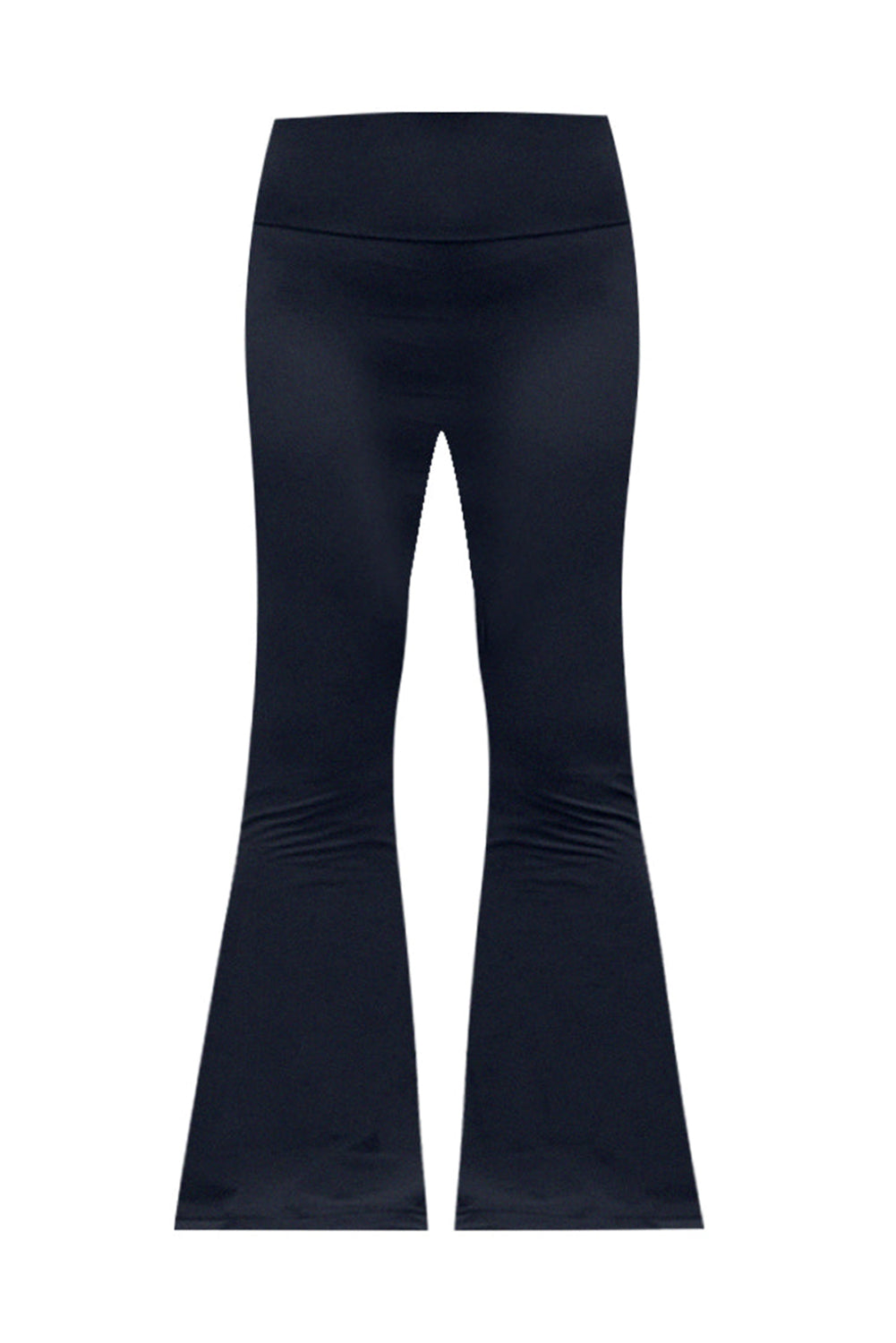 Black Solid Color High Waist Flare Leggings - Bellisima Clothing Collective