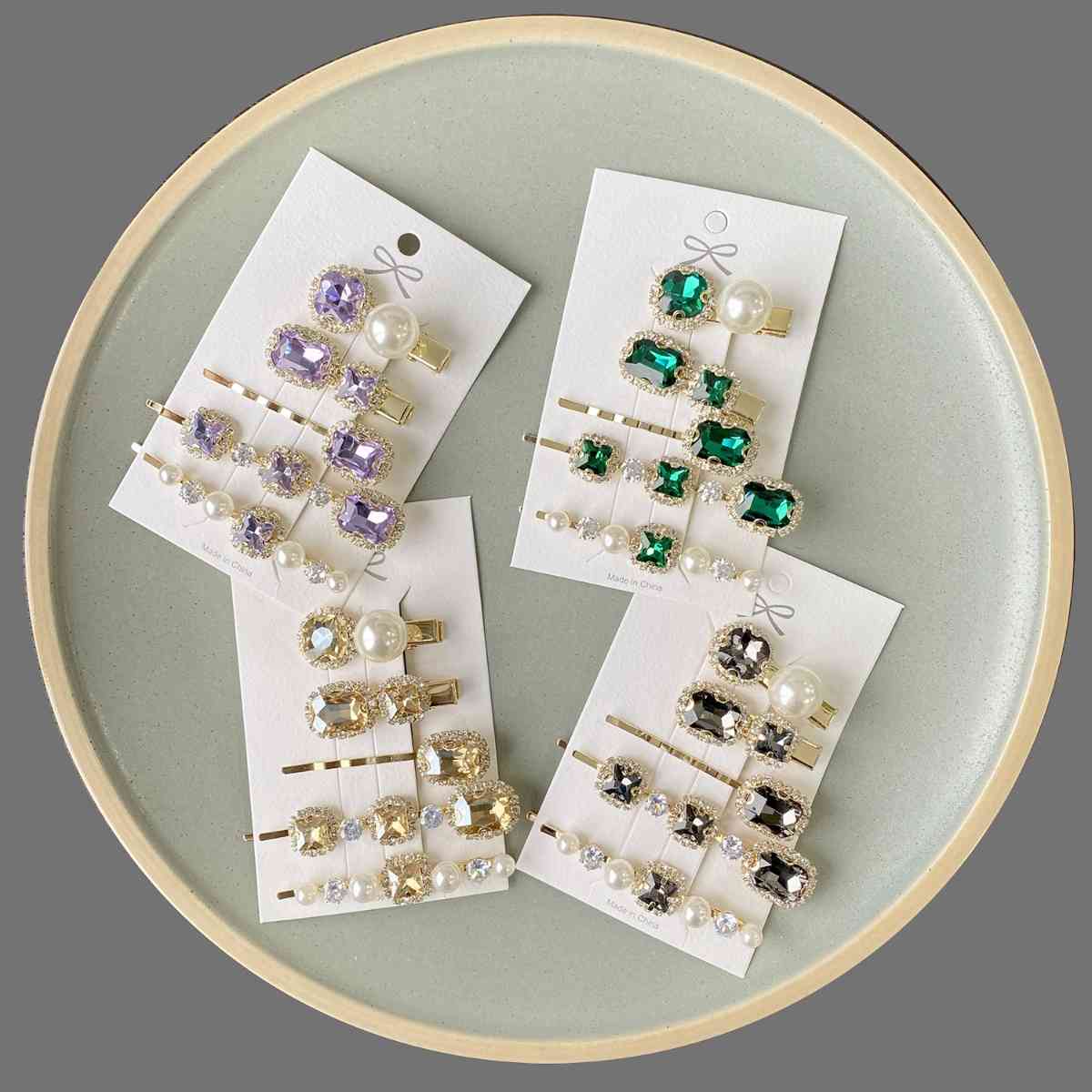 Geometric Pearl Hair Clips - Bellisima Clothing Collective