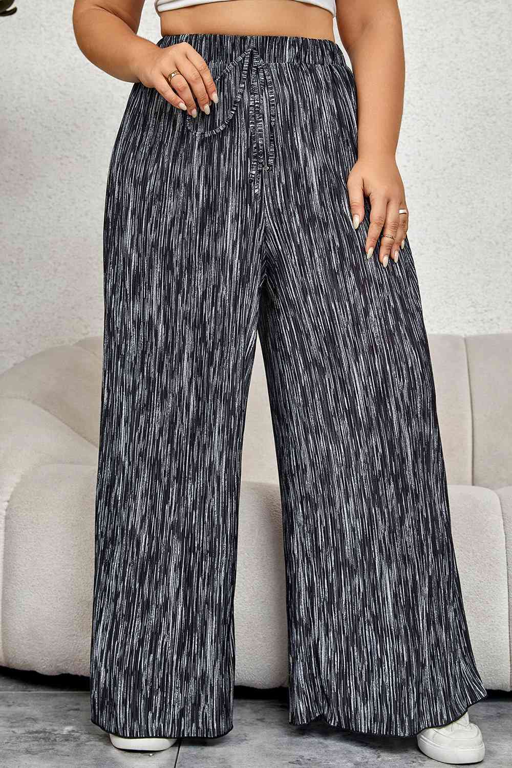 Plus Size High Waist Wide Pants - Bellisima Clothing Collective