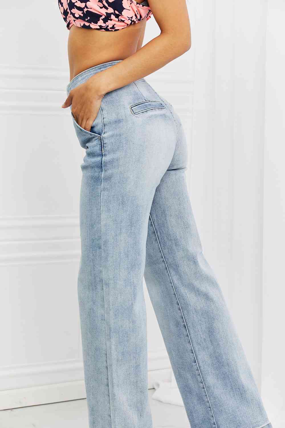 Luisa Wide Flare Jeans by Risen - Bellisima Clothing Collective