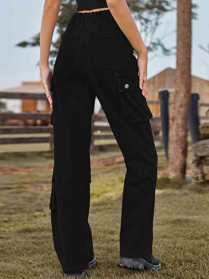 Straight Leg Cargo Jeans - Bellisima Clothing Collective