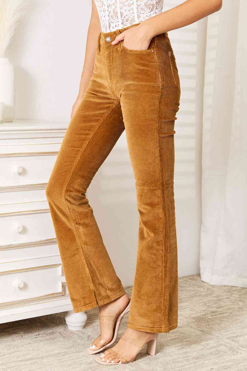 Mid Rise Corduroy Pants by Judy Blue - Bellisima Clothing Collective