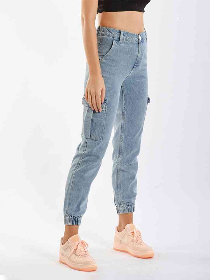 Full Size Buttoned Jeans - Bellisima Clothing Collective