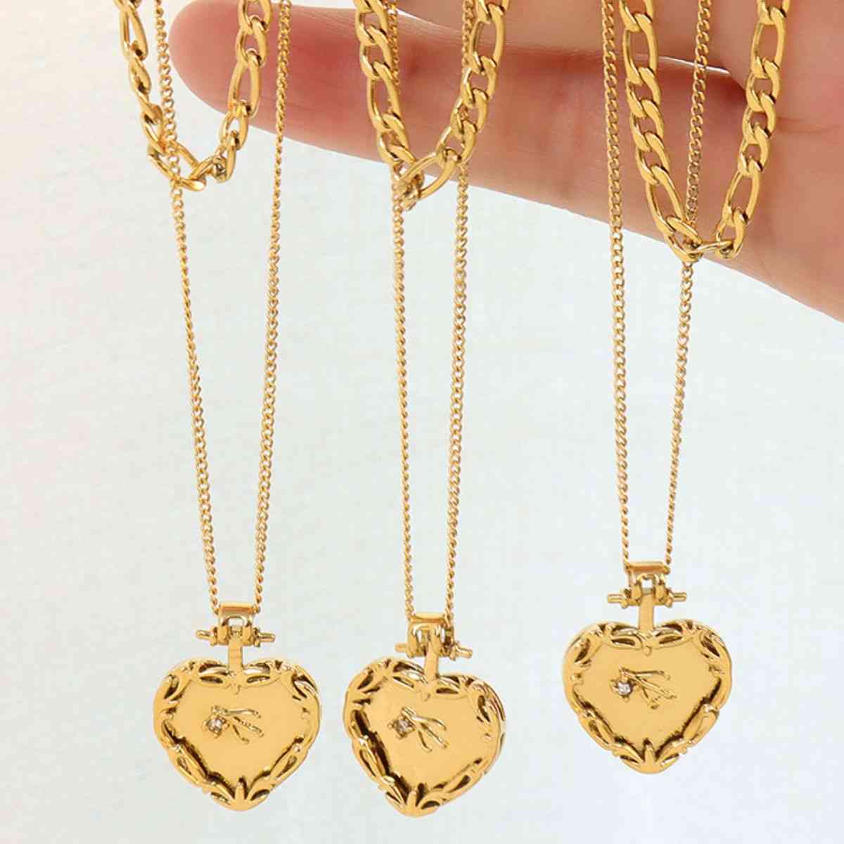 Heart Shape Double-Layered Necklace - Bellisima Clothing Collective