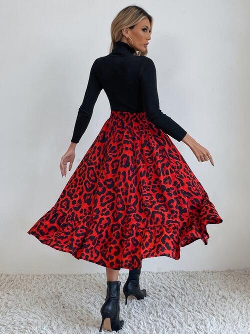 Floral Ruffle Hem Midi Skirt - Bellisima Clothing Collective