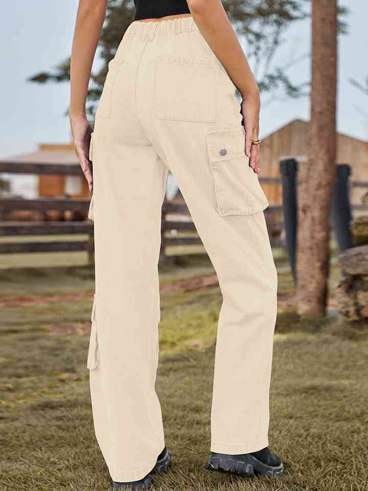 Straight Leg Cargo Jeans - Bellisima Clothing Collective