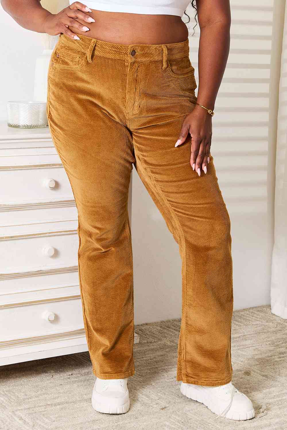 Mid Rise Corduroy Pants by Judy Blue - Bellisima Clothing Collective