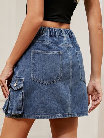 High Waist Denim Skirt - Bellisima Clothing Collective