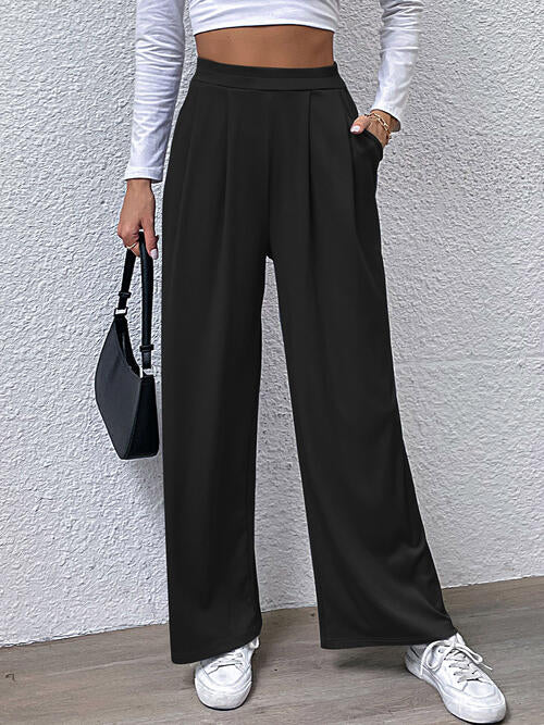 High Waist Straight Pants - Bellisima Clothing Collective