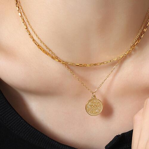 Coin Double-Layered Necklace - Bellisima Clothing Collective