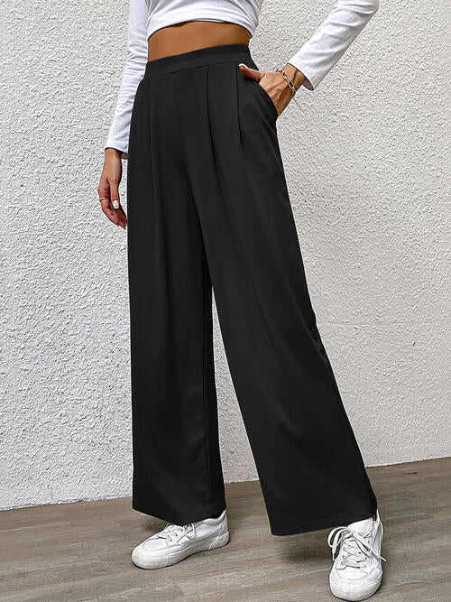 High Waist Straight Pants - Bellisima Clothing Collective