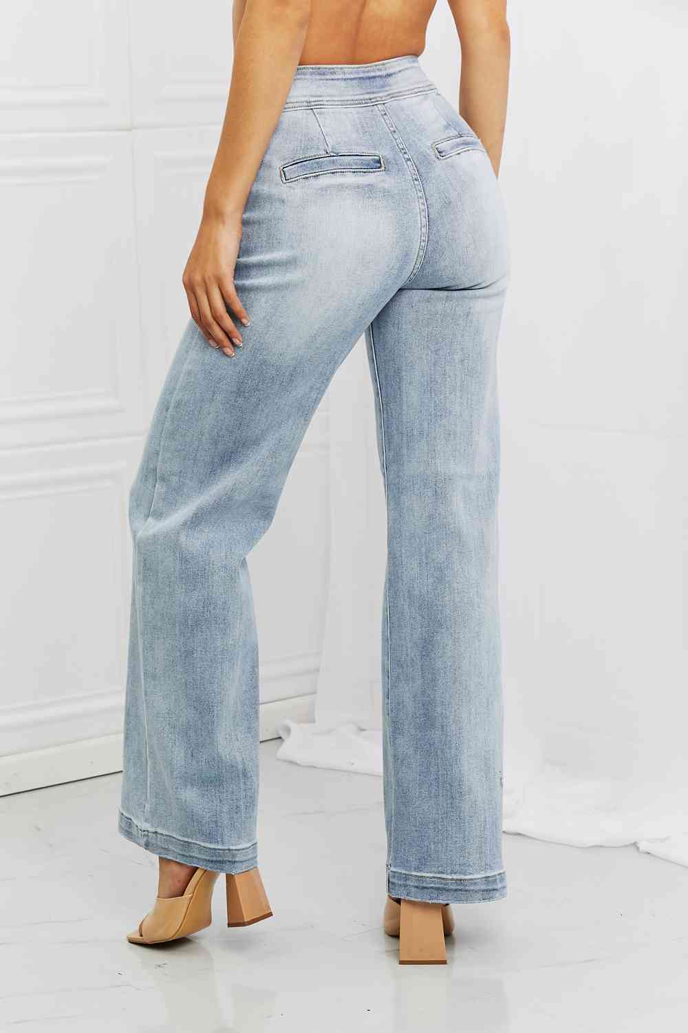 Luisa Wide Flare Jeans by Risen - Bellisima Clothing Collective