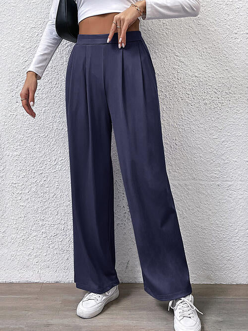 High Waist Straight Pants - Bellisima Clothing Collective