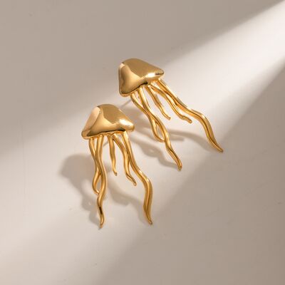 18K Gold-Plated Stainless Steel Jellyfish Earrings - Bellisima Clothing Collective