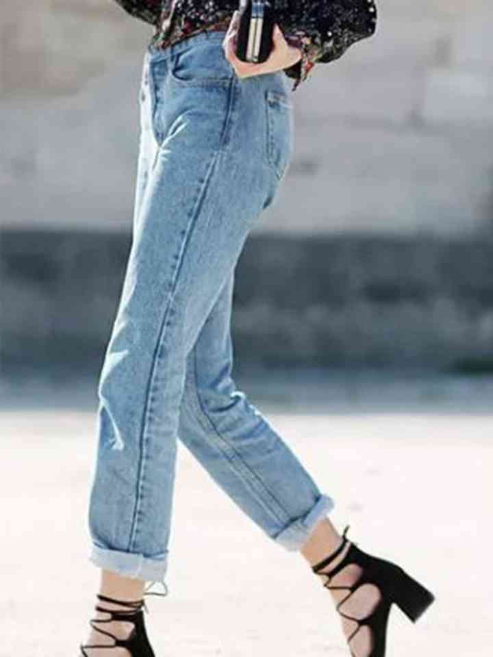 Buttoned Cropped Jeans - Bellisima Clothing Collective