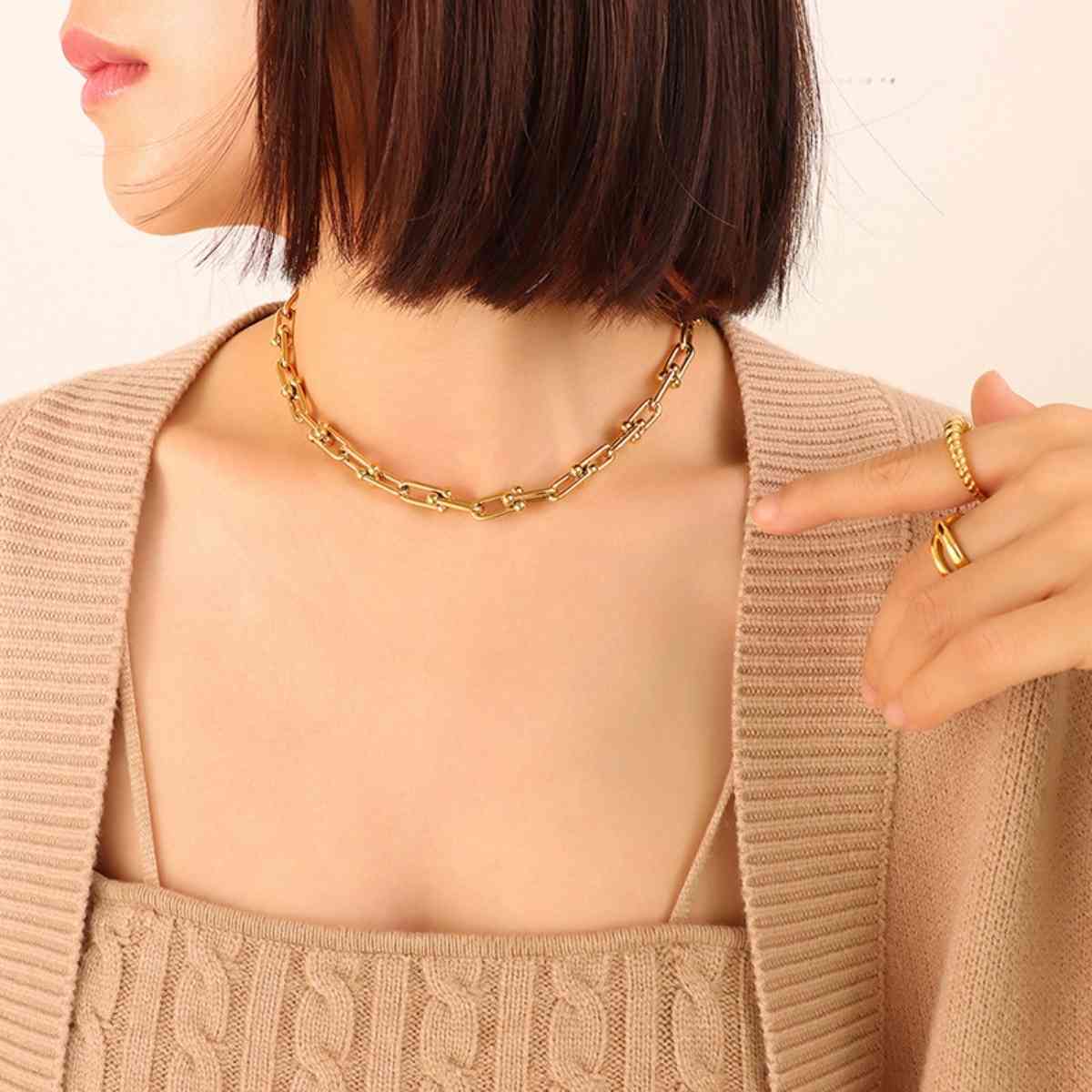 Chunky Chain Simple Statement Necklace - Bellisima Clothing Collective