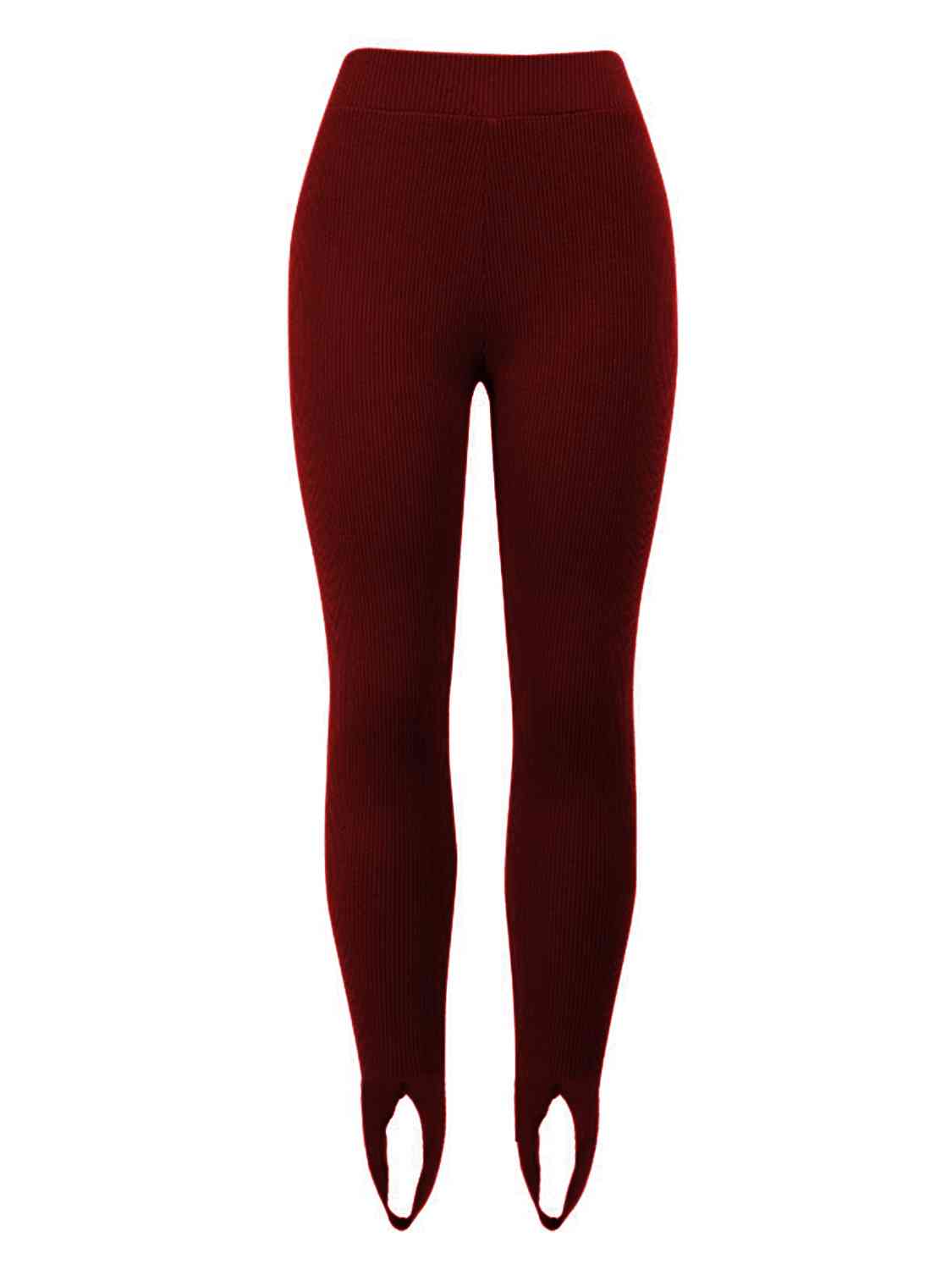 Ribbed Mid Waist Stirrup Leggings - Bellisima Clothing Collective