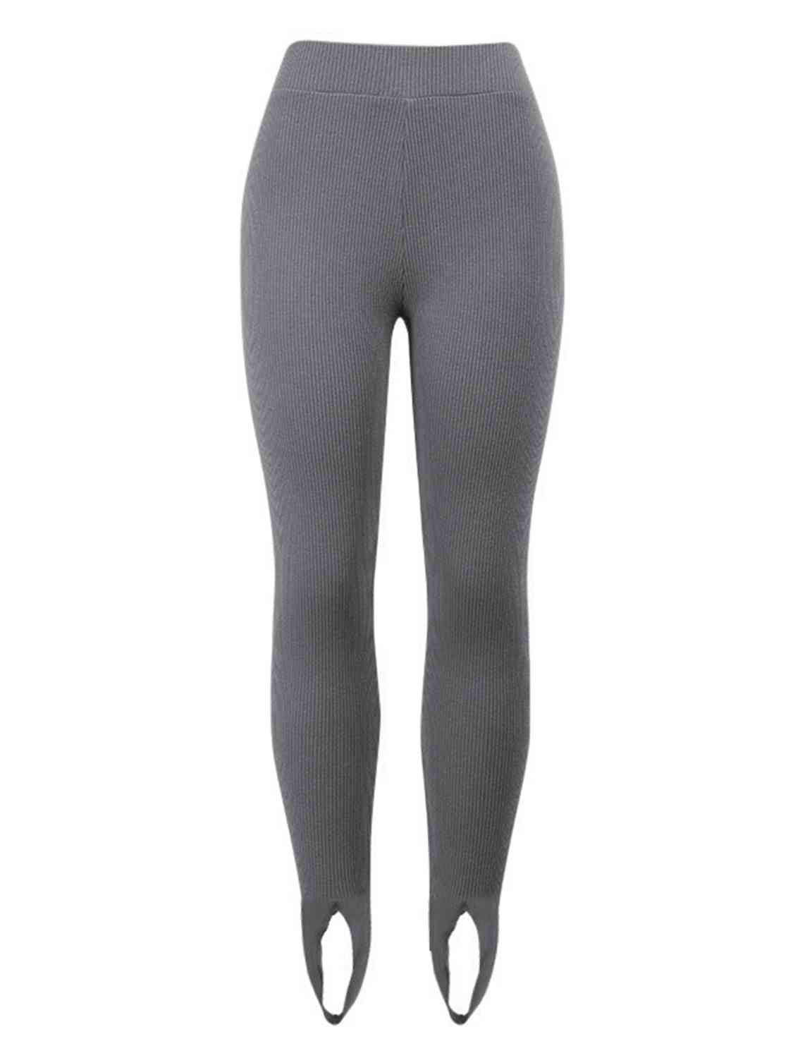 Ribbed Mid Waist Stirrup Leggings - Bellisima Clothing Collective