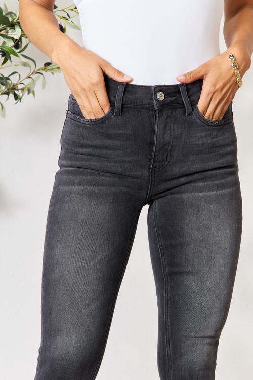 Dark Cropped Skinny Jeans by Bayeas - Bellisima Clothing Collective