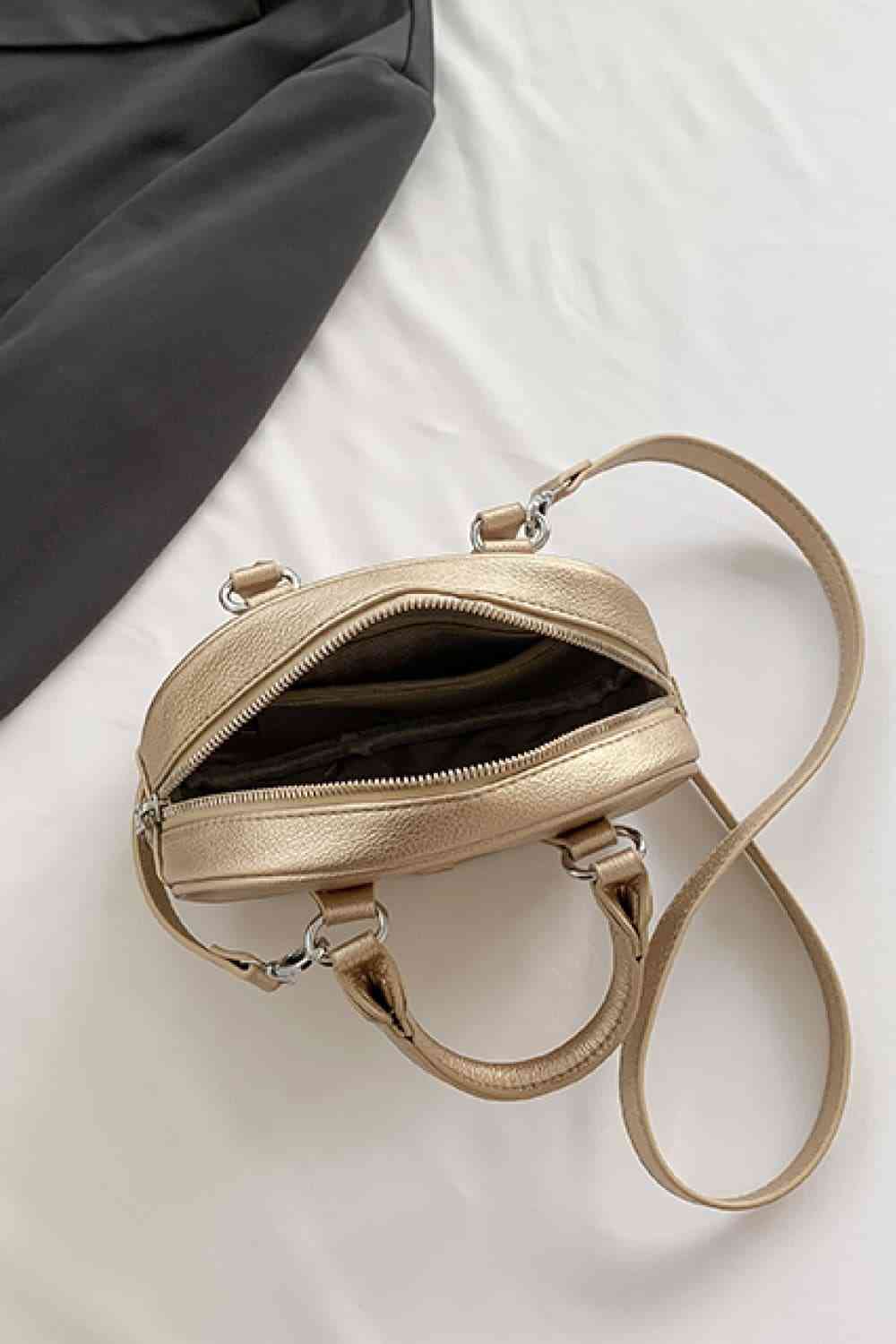 Vegan Leather Small Handbag with Shoulder Strap - Bellisima Clothing Collective