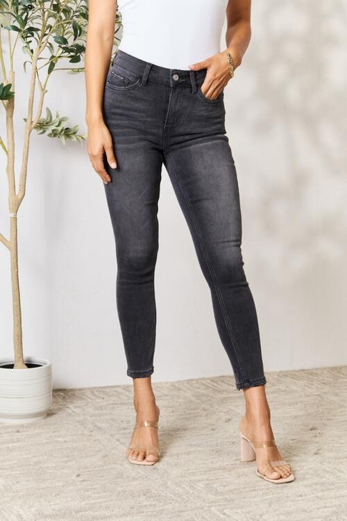 Dark Cropped Skinny Jeans by Bayeas - Bellisima Clothing Collective