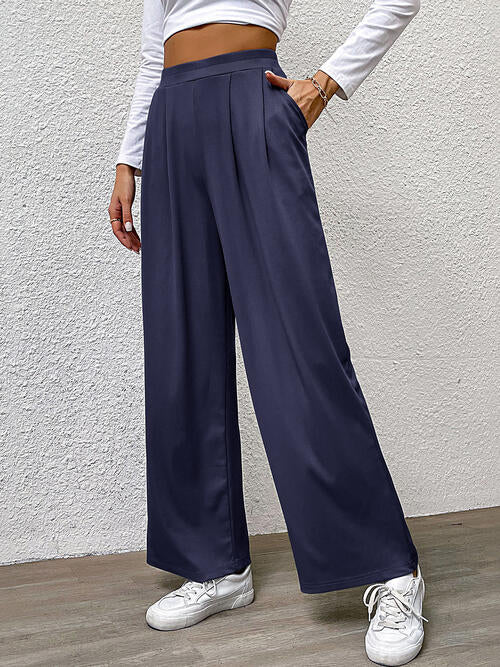 High Waist Straight Pants - Bellisima Clothing Collective