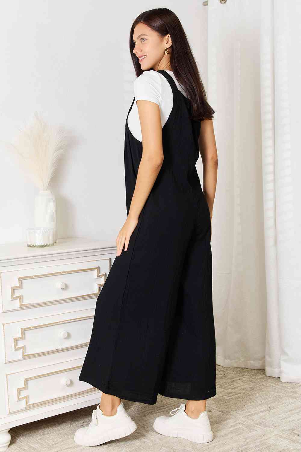 Wide Leg Overalls with Pockets - Bellisima Clothing Collective