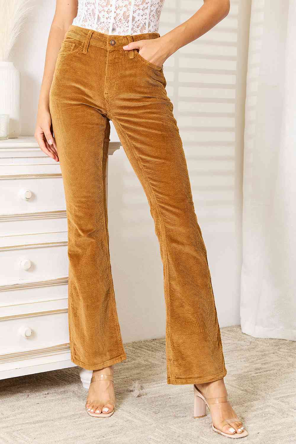 Mid Rise Corduroy Pants by Judy Blue - Bellisima Clothing Collective