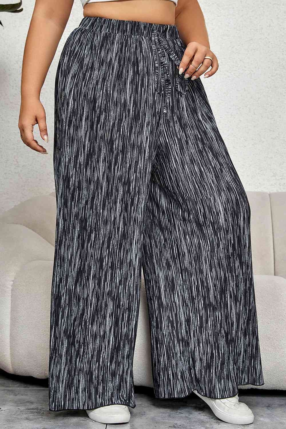 Plus Size High Waist Wide Pants - Bellisima Clothing Collective