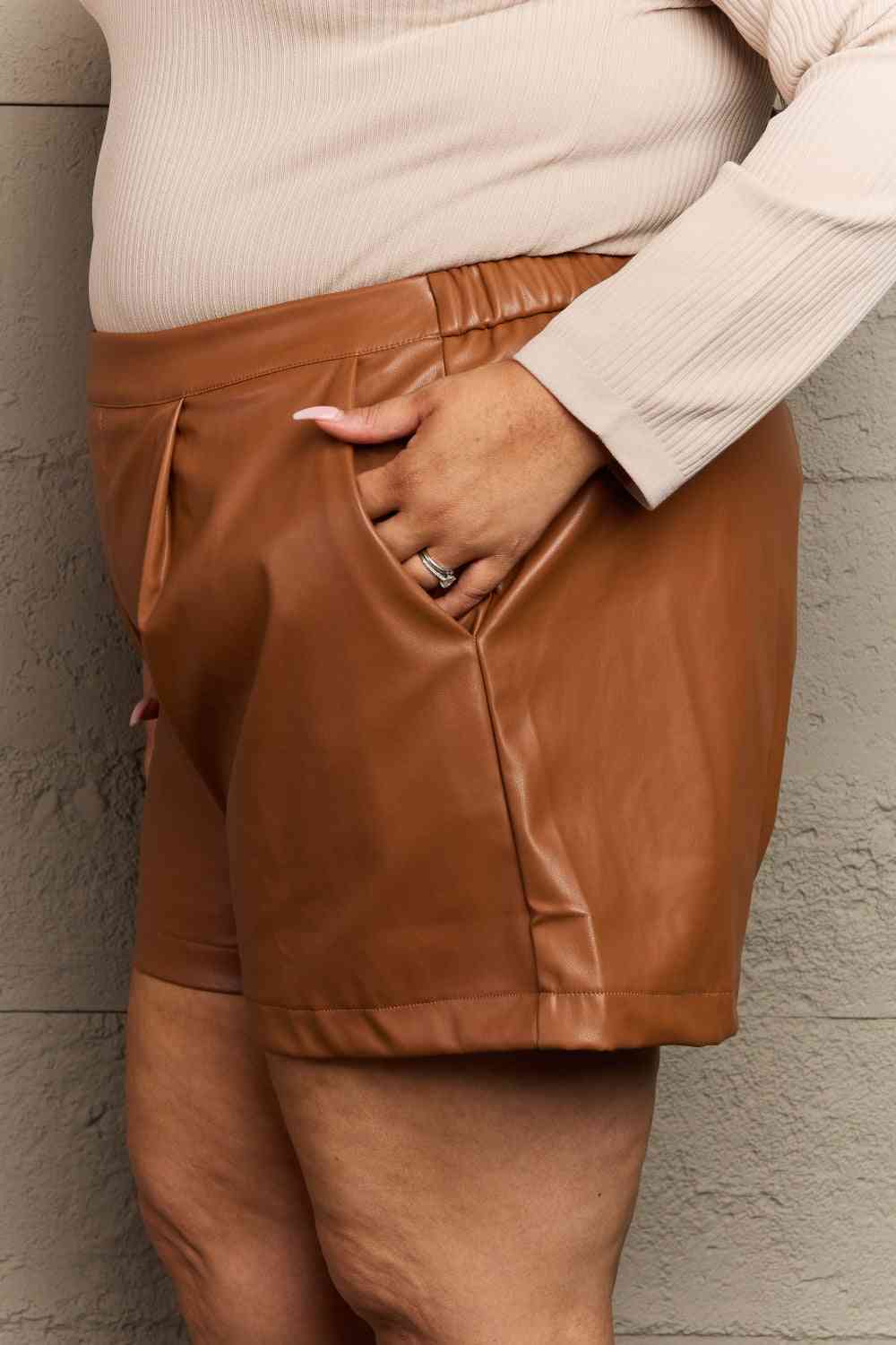 Vegan Leather High Waist Short by Heyson - Bellisima Clothing Collective