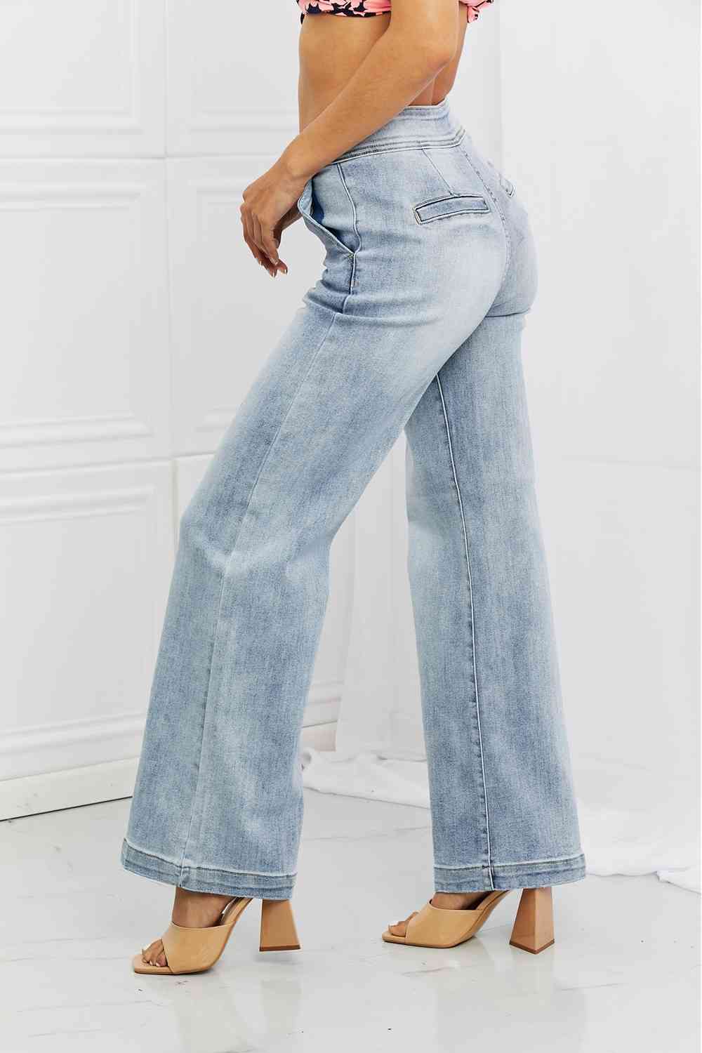 Luisa Wide Flare Jeans by Risen - Bellisima Clothing Collective