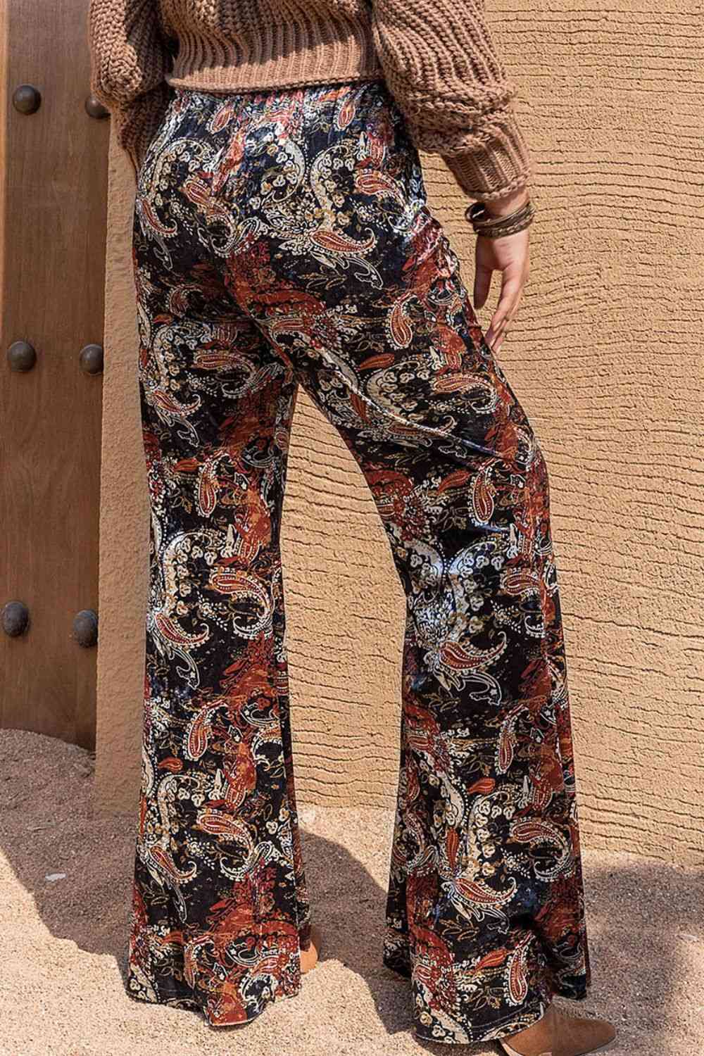 Plus Size Printed Wide Leg Long Pants - Bellisima Clothing Collective