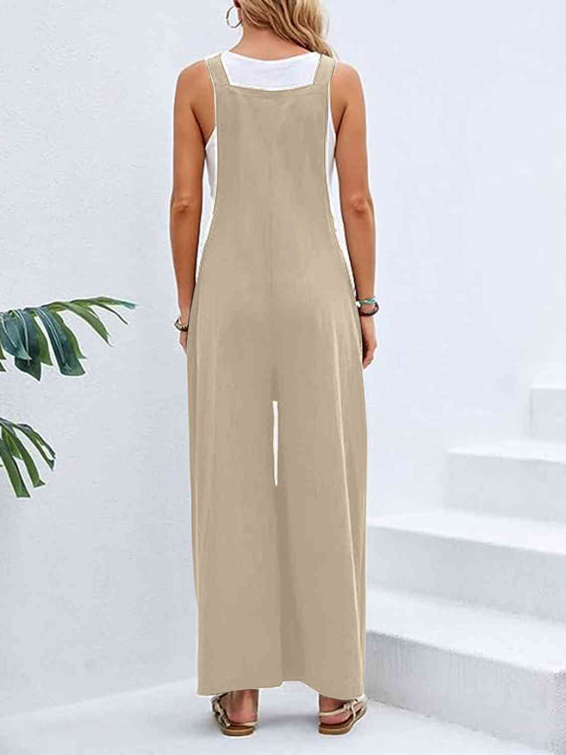 Wide Leg Overalls with Pockets - Bellisima Clothing Collective