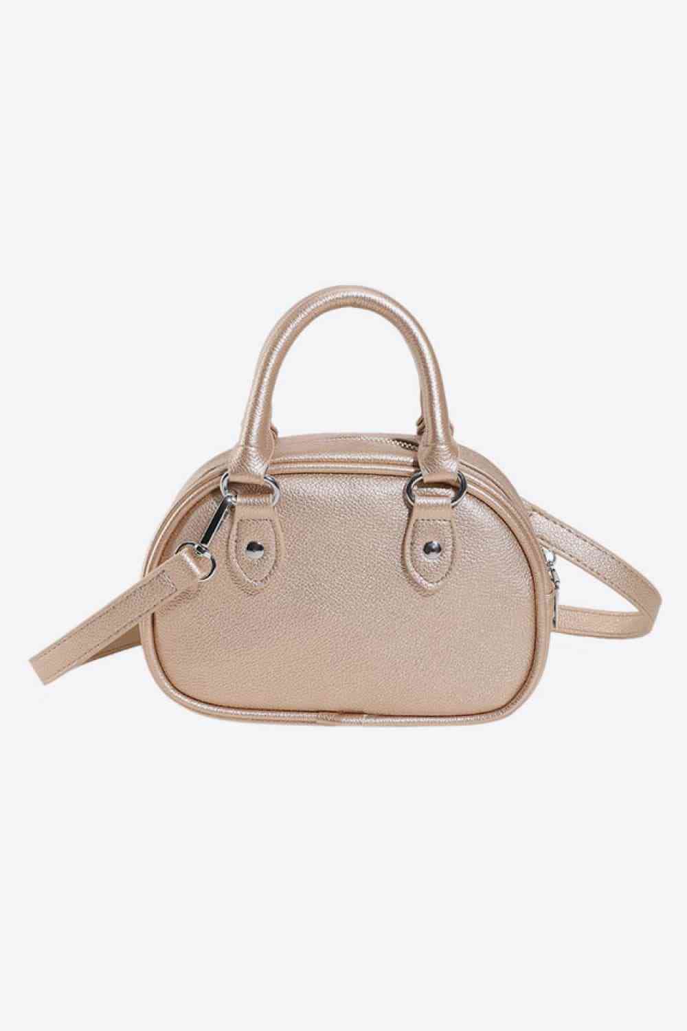 Vegan Leather Small Handbag with Shoulder Strap - Bellisima Clothing Collective