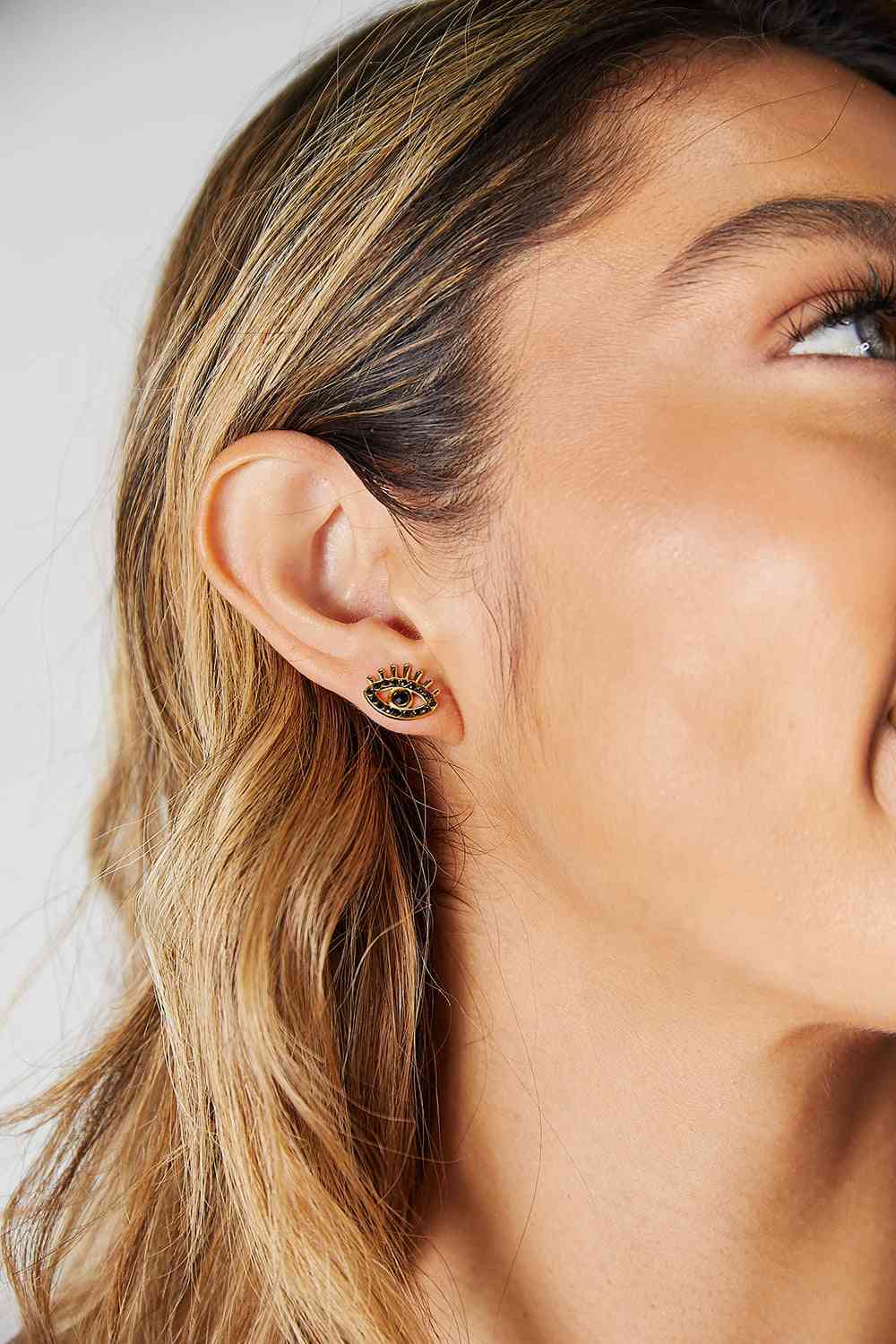 Adored Rhinestone Eye Stud Earrings - Bellisima Clothing Collective
